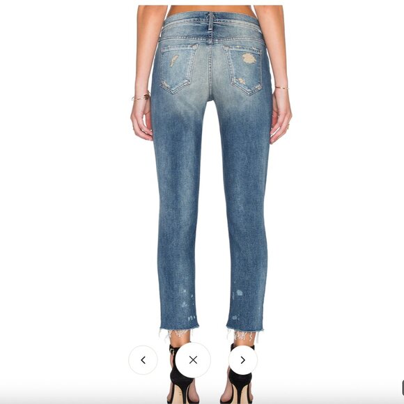 MOTHER Jeans Medium Wash Denim Dropout Fray Straight Leg Boyfriend size 28 - Picture 2 of 10